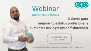 Webinar gratuito: 3 claves para mejorar tu estatus profesional y aumentar tus ingresos en fisioterapia