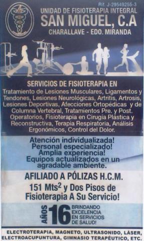 Unidad de Fisioterapia Integral San Miguel C.A.